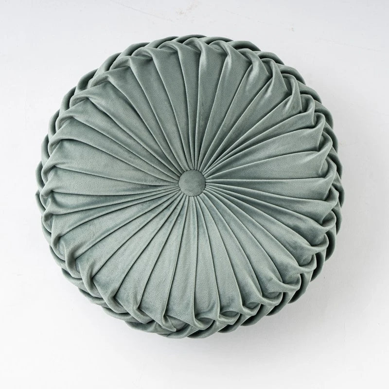 Coussin : Velours Rond Décoratif, Style Citrouille