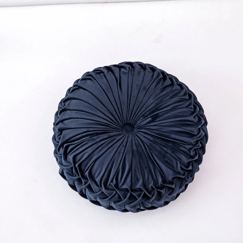 Coussin : Velours Rond Décoratif, Style Citrouille