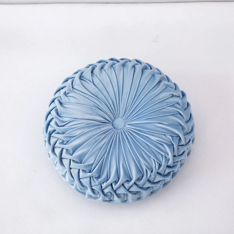 Coussin : Velours Rond Décoratif, Style Citrouille