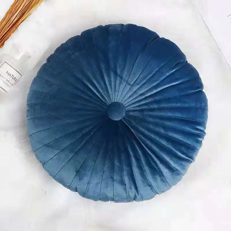 Coussin – Velours Plissé Rond Décoratif Citrouille