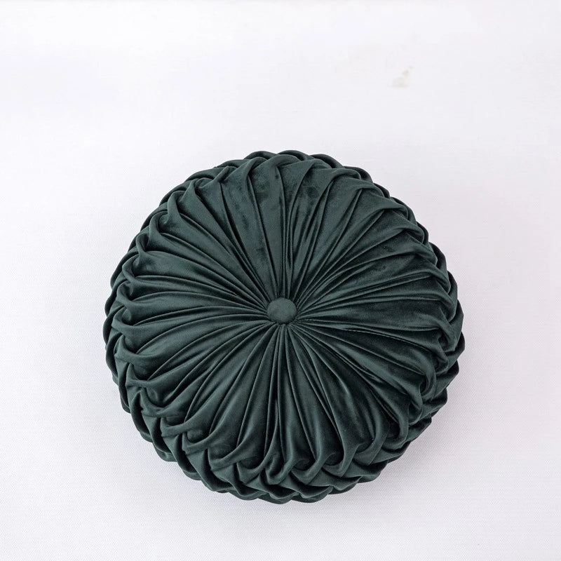 Coussin : Velours Rond Décoratif, Style Citrouille