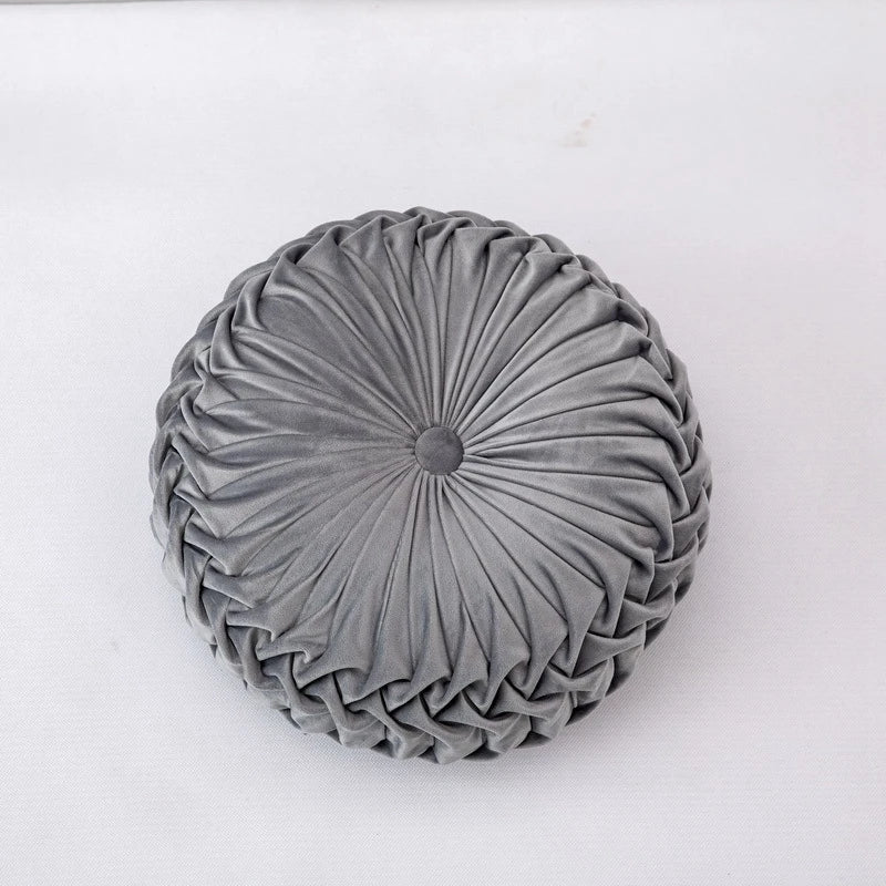 Coussin : Velours Rond Décoratif, Style Citrouille