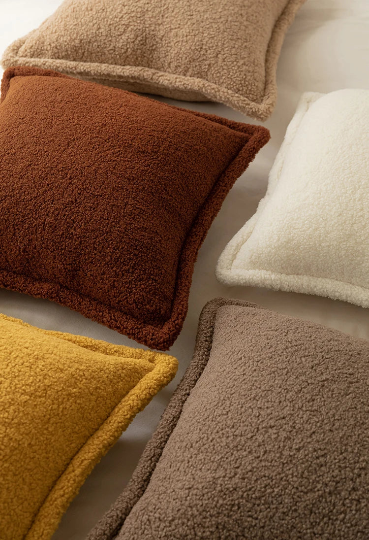 coussin bouclette terracotta