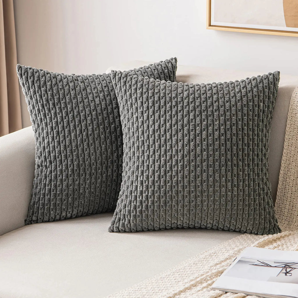 coussin raye terracotta