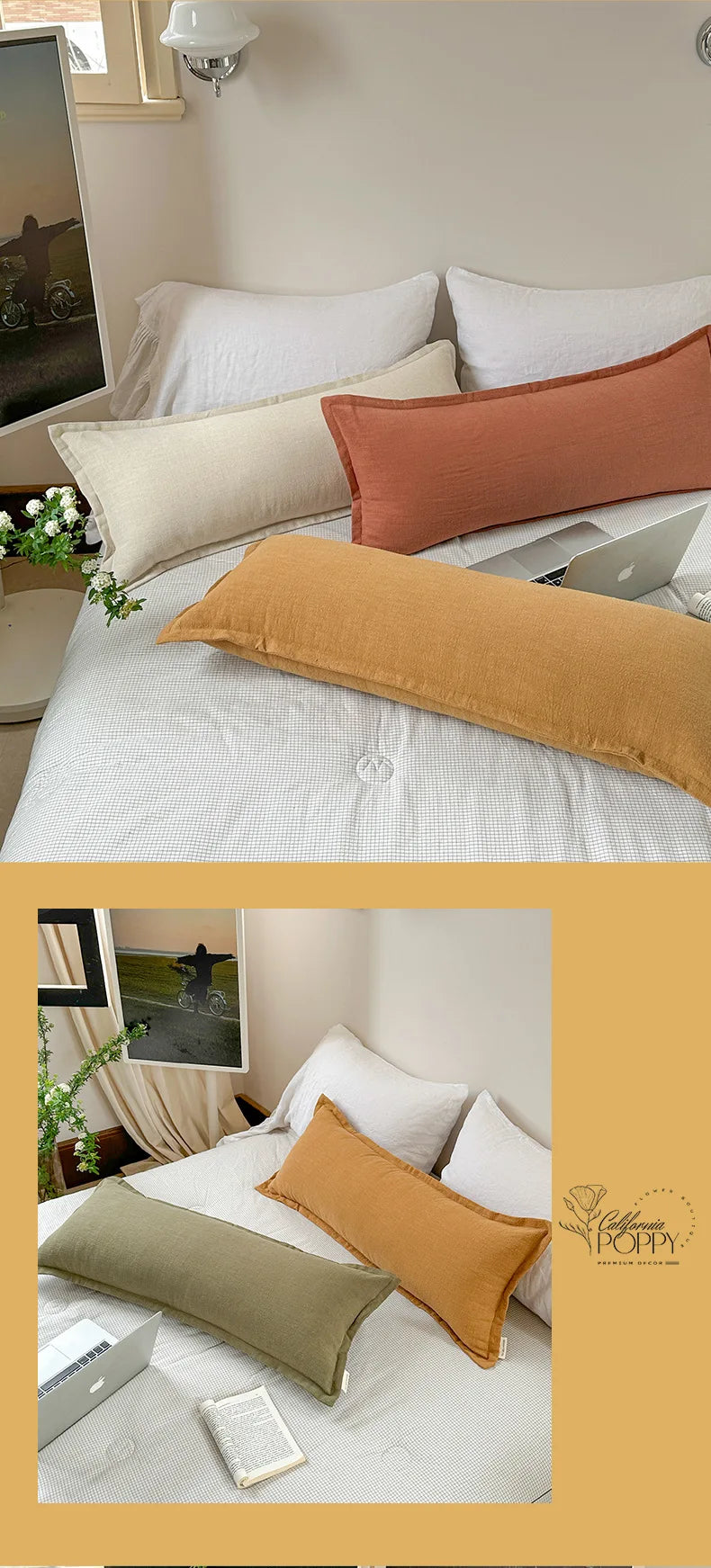 Coussin – Housse Chanvre Coton Zippée Élégante
