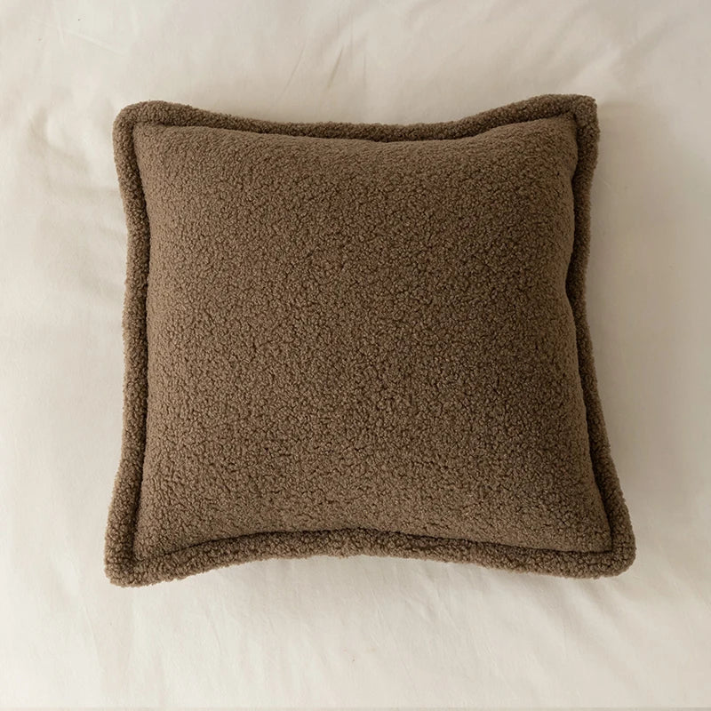 coussin bouclette terracotta