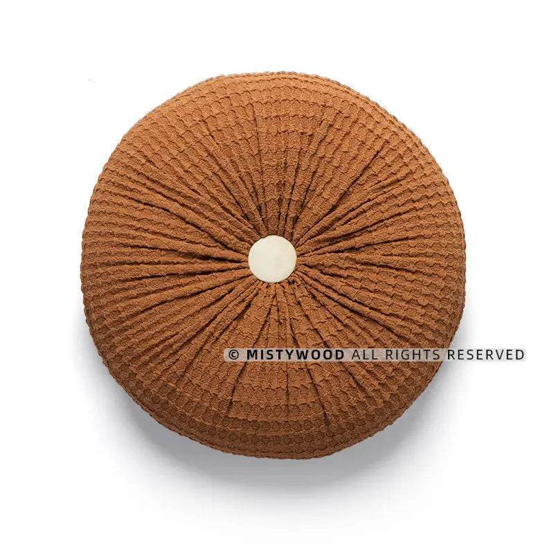 Coussin Rond : Élégance Rétro-Chic Orange