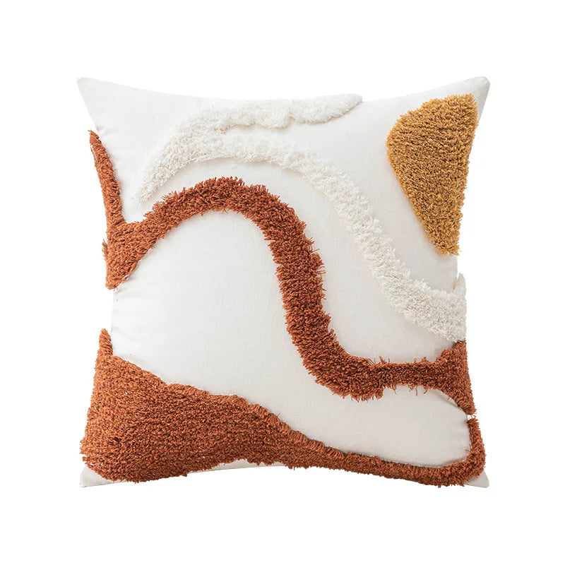 Coussin : Luxe Vintage Nordique Marron Crème