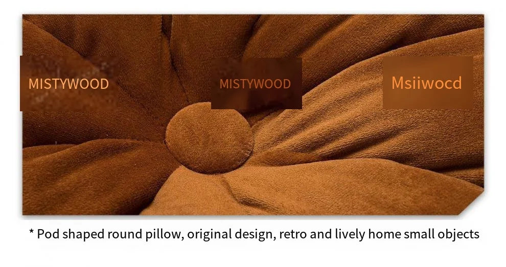 Coussin rond : orange, moderne et rétro