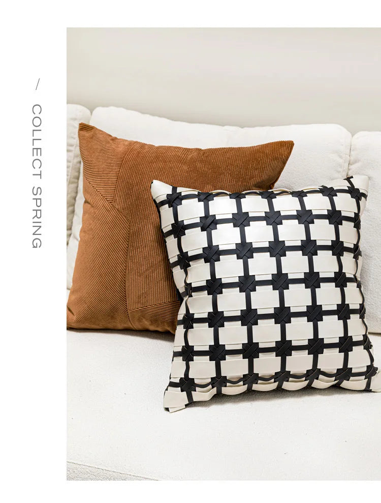 Coussin décoratif : marron, style luxe gaufré