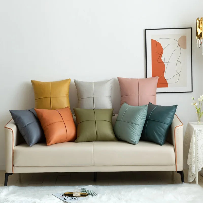 Coussin : Luxe Simili Cuir Imperméable Salon