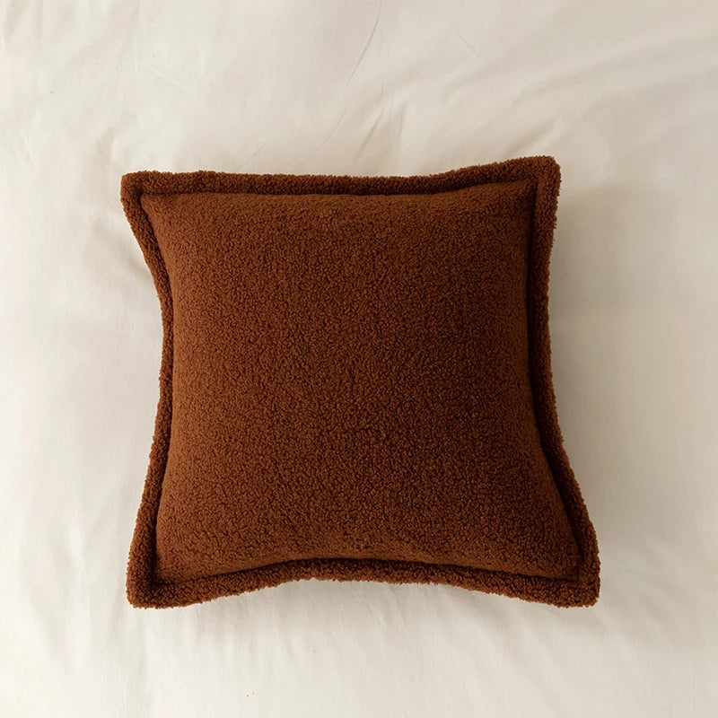 coussin bouclette terracotta