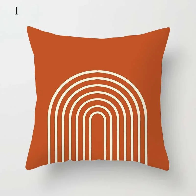 Coussin : moderne, rayures géométriques marron 45x45cm