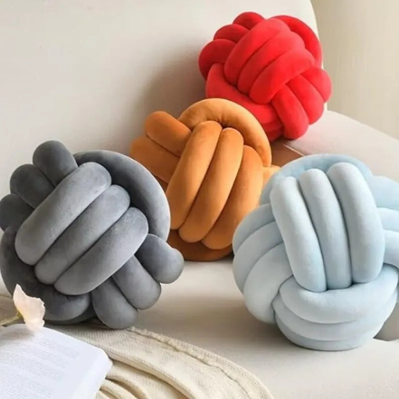 Coussin décoratif – Nœud Velours Rose Esthétique