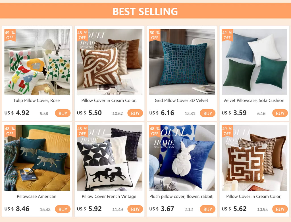 Coussin : Housse Rétro Crème pour Canapé