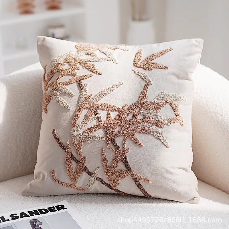 Coussin Déco : Style Nordique Vintage Marron