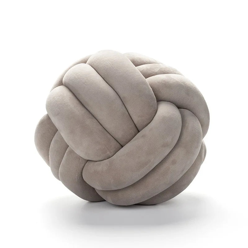 Coussin Boule Nœud : Décoration Tressée Élégante