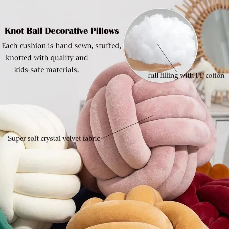 Coussin décoratif – Nœud Velours Rose Esthétique
