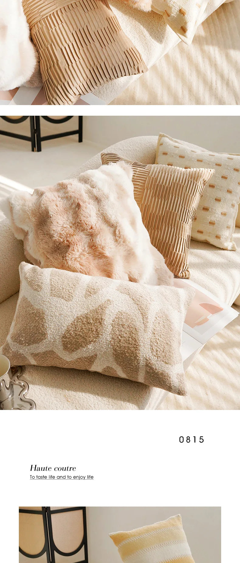 Coussin décoratif : Charme Vintage Français Marron Crème