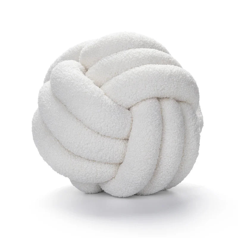 Coussin Boule Nouée – Douceur Décorative Faite Main