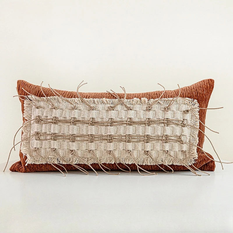 Coussin : Housse décorative à pompons haut de gamme