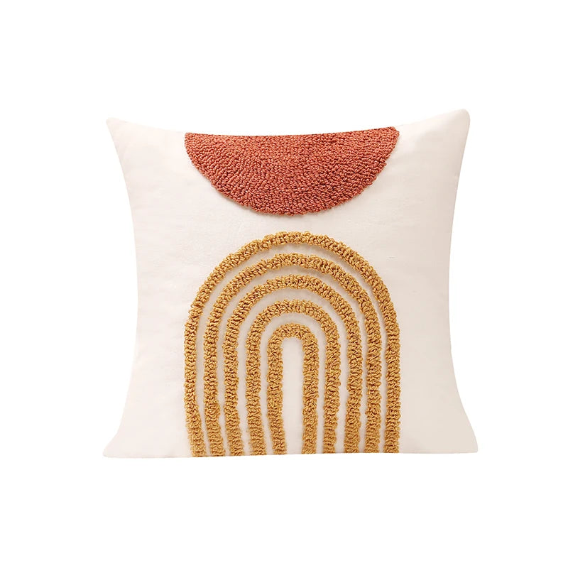 coussin rond terracotta