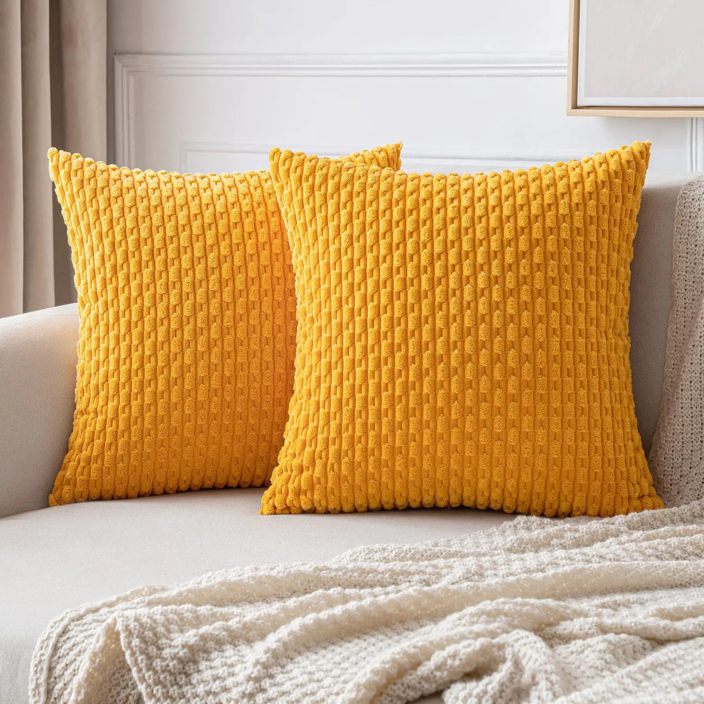 coussin raye terracotta