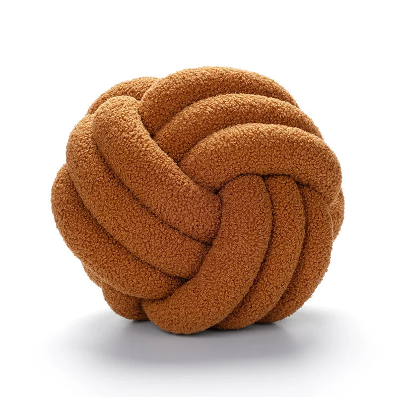 Coussin Boule Nouée – Douceur Décorative Faite Main