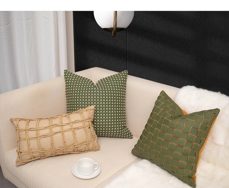 Coussin décoratif : suédine orange, touche luxe