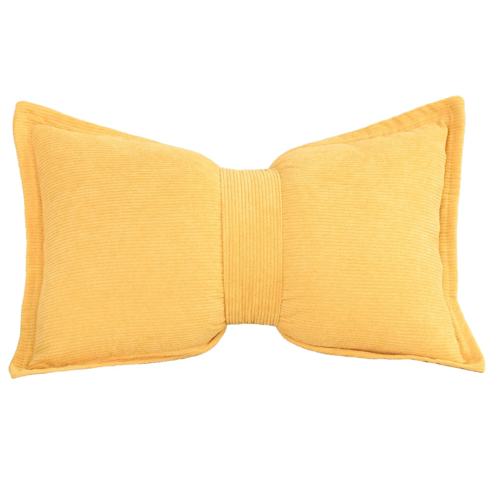 Coussin : Housse Velours Côtelé Nœud, Luxe Princesse