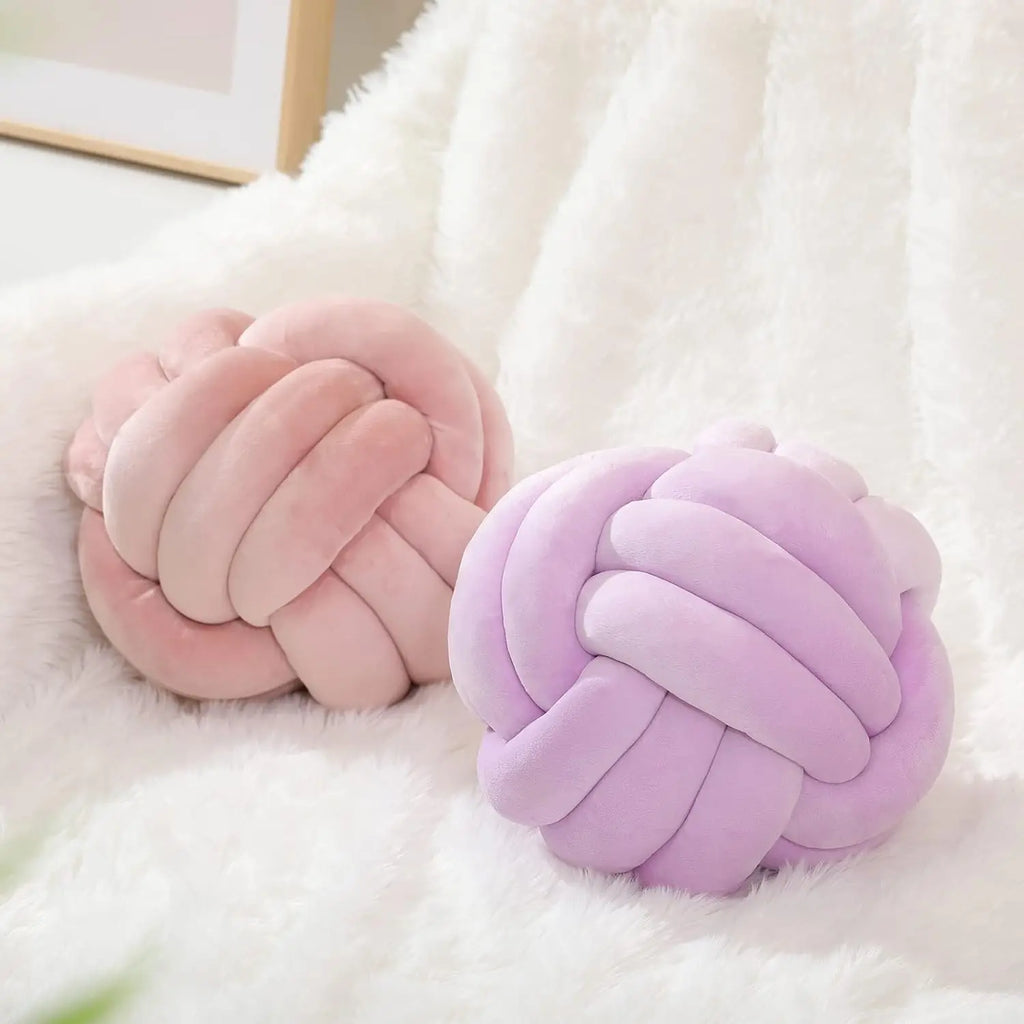 Coussin décoratif – Nœud Velours Rose Esthétique