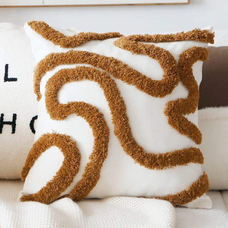 Coussin Déco – Luxe Vintage Nordique Marron