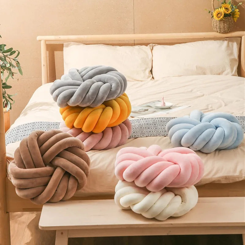 Coussin Rond – Velours Tressé, Confort Design