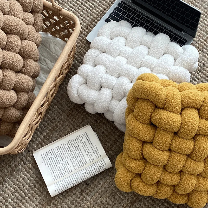 Coussin Nœud : Déco Nordique, Douceur Polaire Berbère