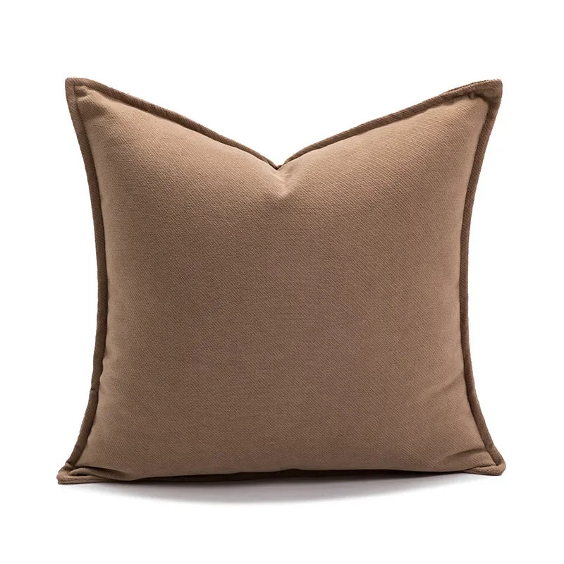 Coussin décoratif – Broderie marron luxe léger