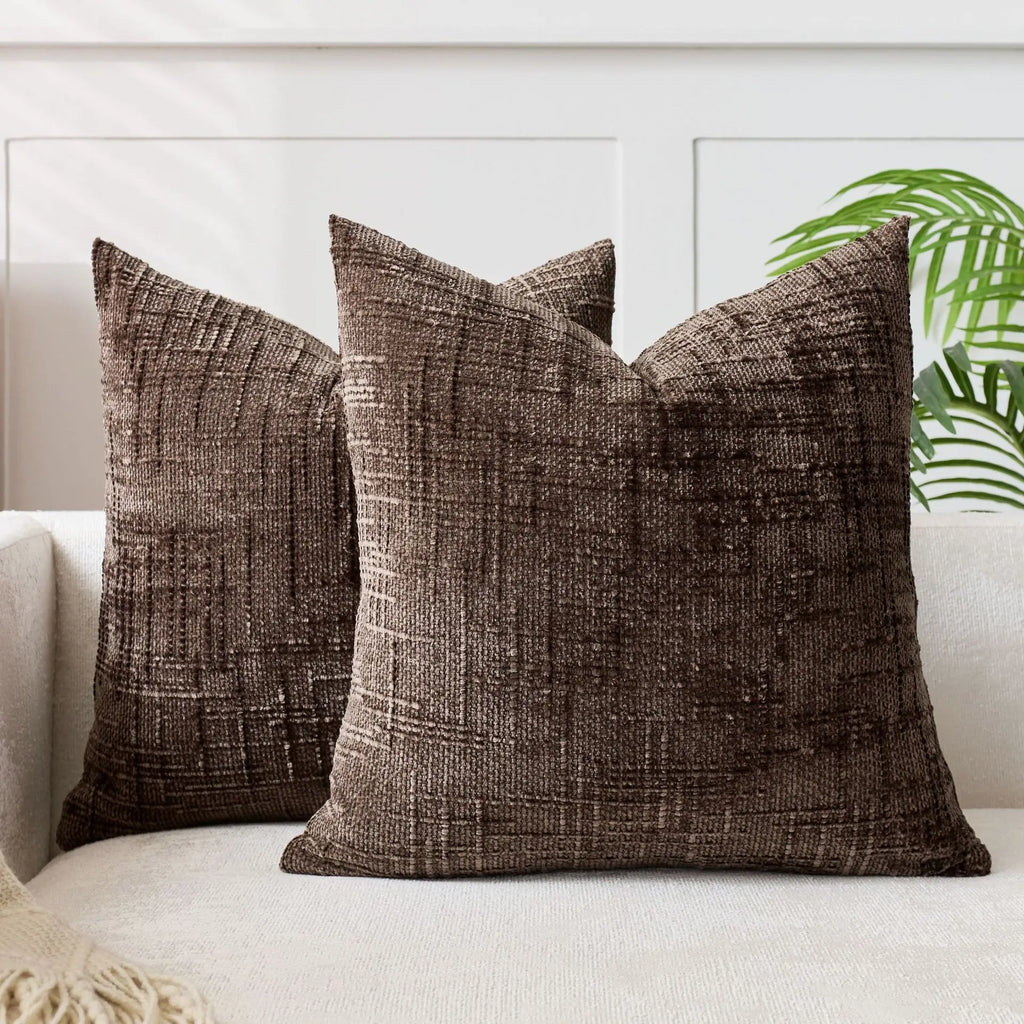 Coussin : Housse Chenille Texturée Bambou