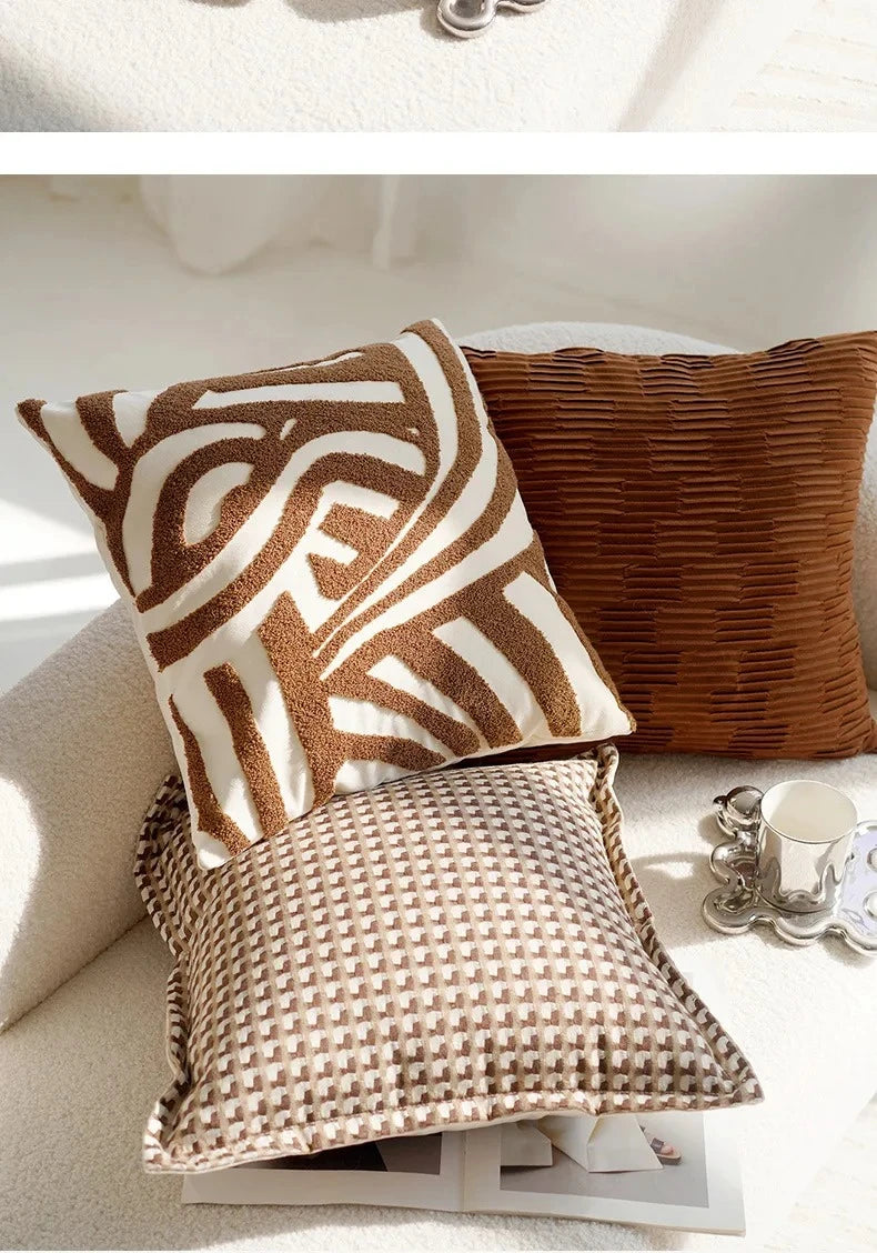 Coussin décoratif : Luxe Rétro Marron