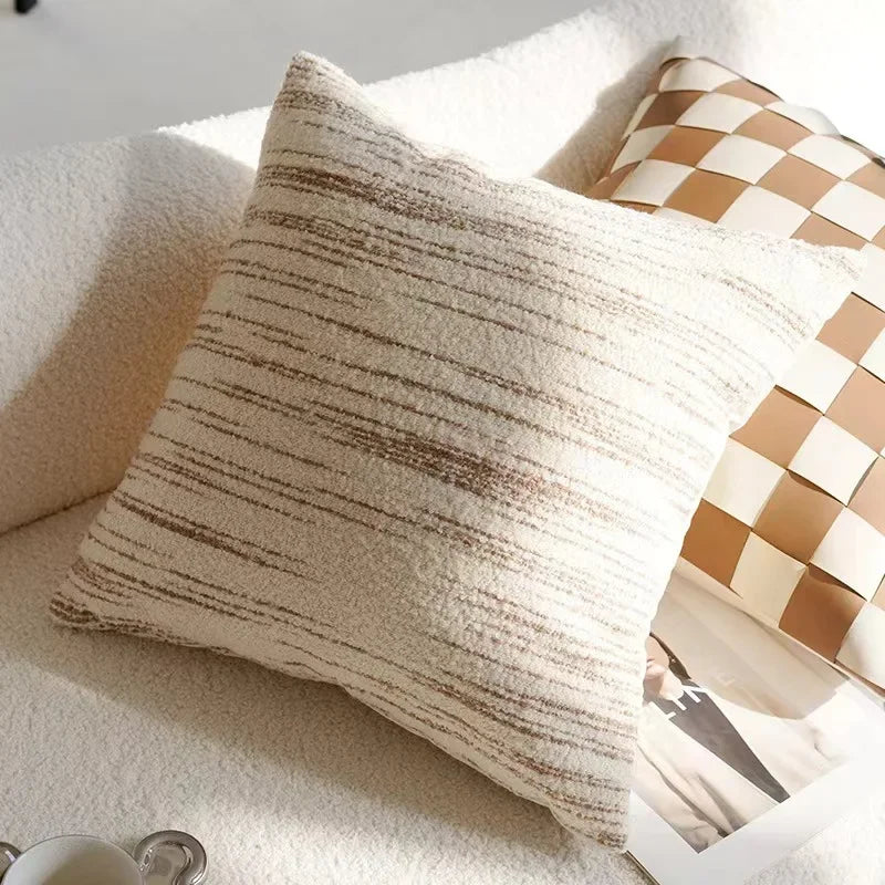 Coussin Carré : Vintage Nordique Luxe Crème
