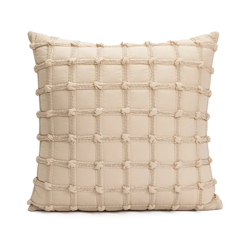 Coussin décoratif – Broderie marron luxe léger