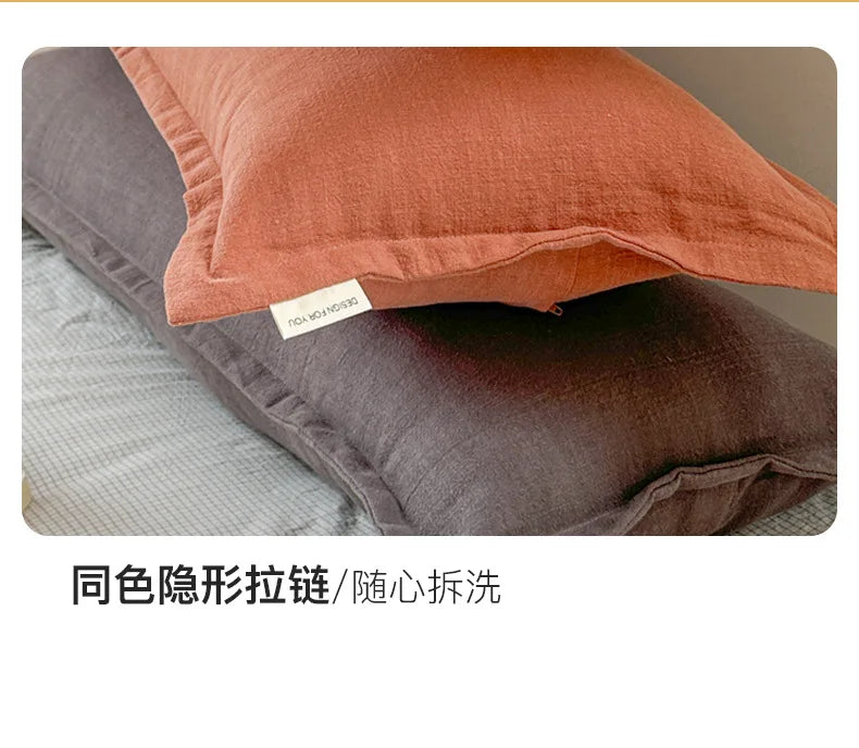 Coussin – Housse Chanvre Coton Zippée Élégante