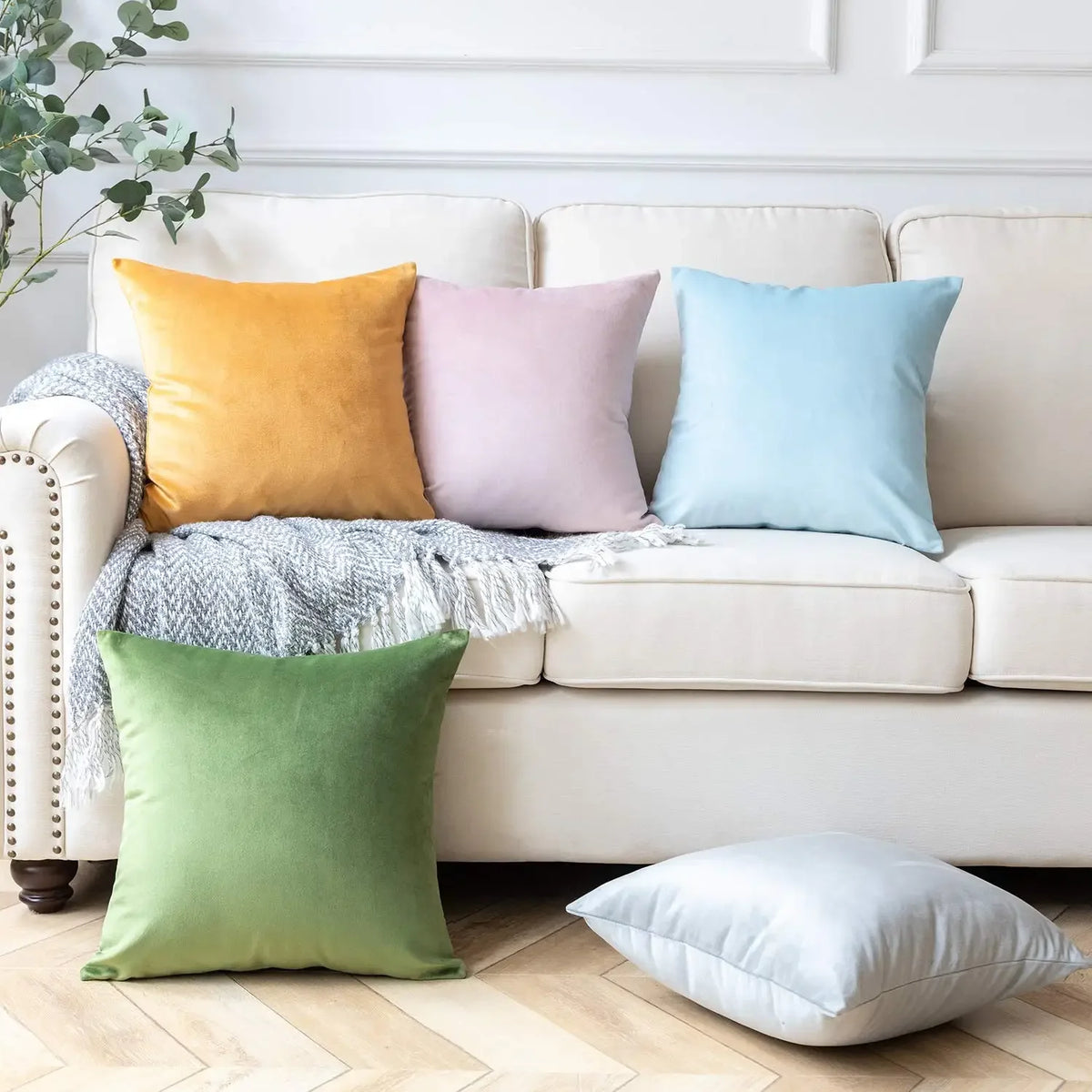 Coussin Velours : Housse Douce Déco Nordique