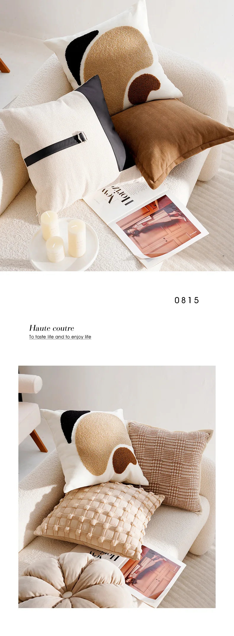 Coussin : Housse Rétro Crème pour Canapé