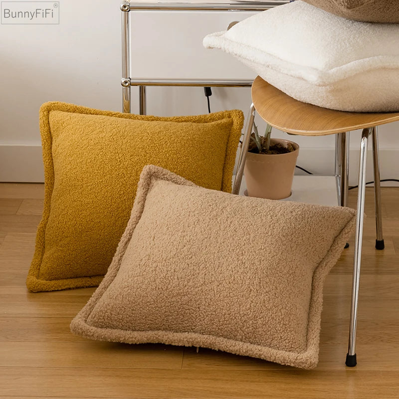 coussin bouclette terracotta