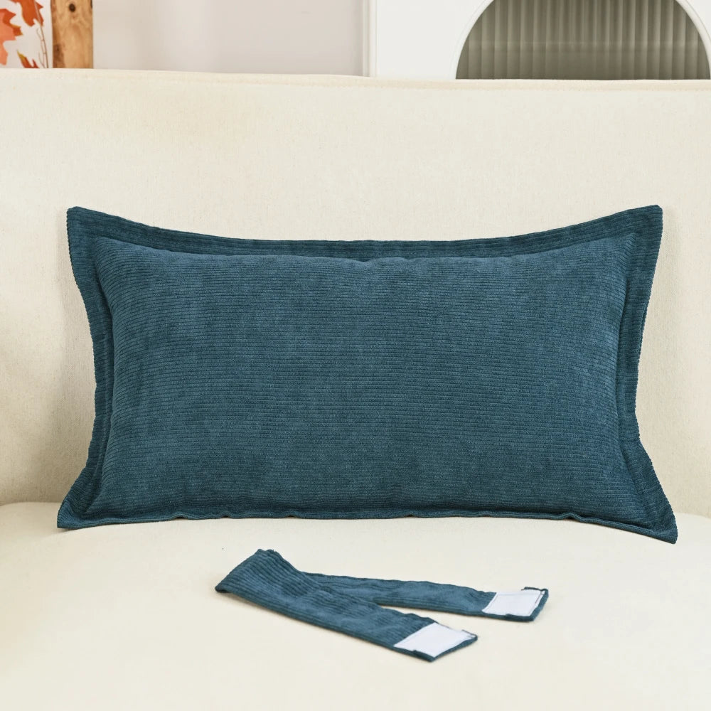 Coussin : Housse Velours Côtelé Nœud, Luxe Princesse