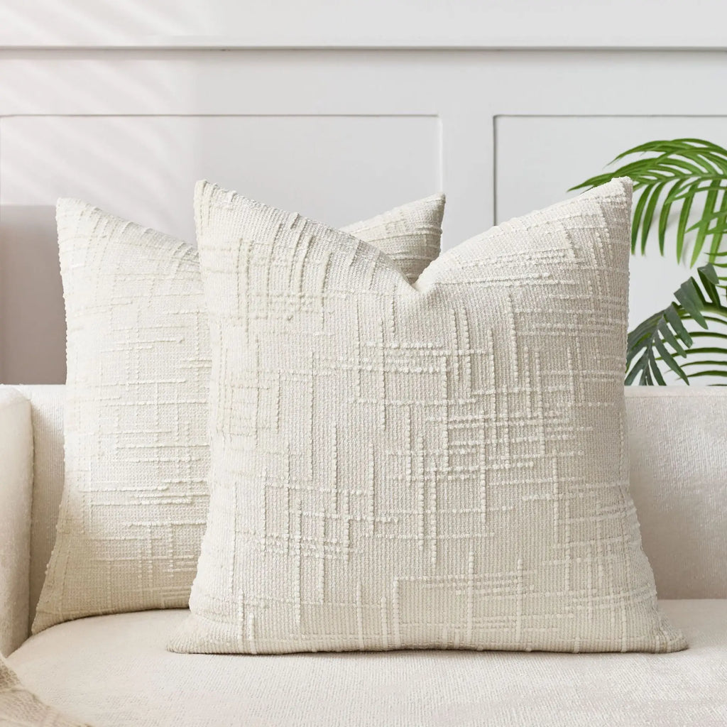 Coussin : Housse Chenille Texturée Bambou