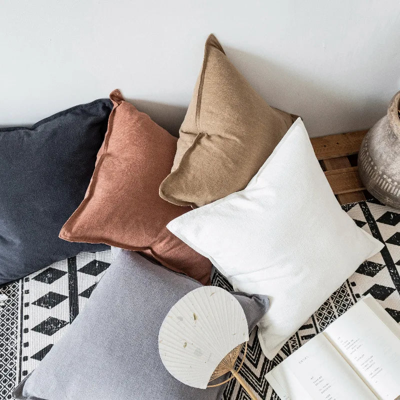 Coussin : Housse Lin Coton Épaisse Déco