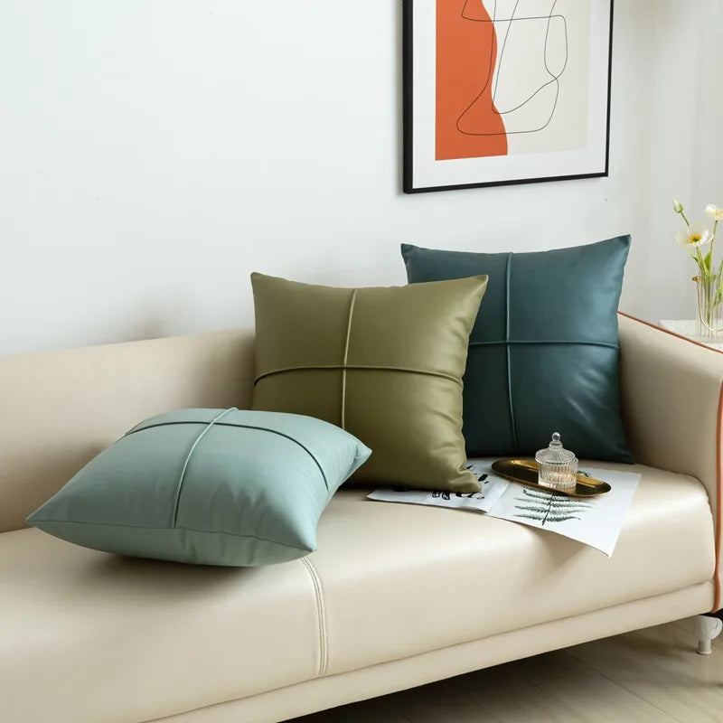 Coussin : Luxe Simili Cuir Imperméable Salon