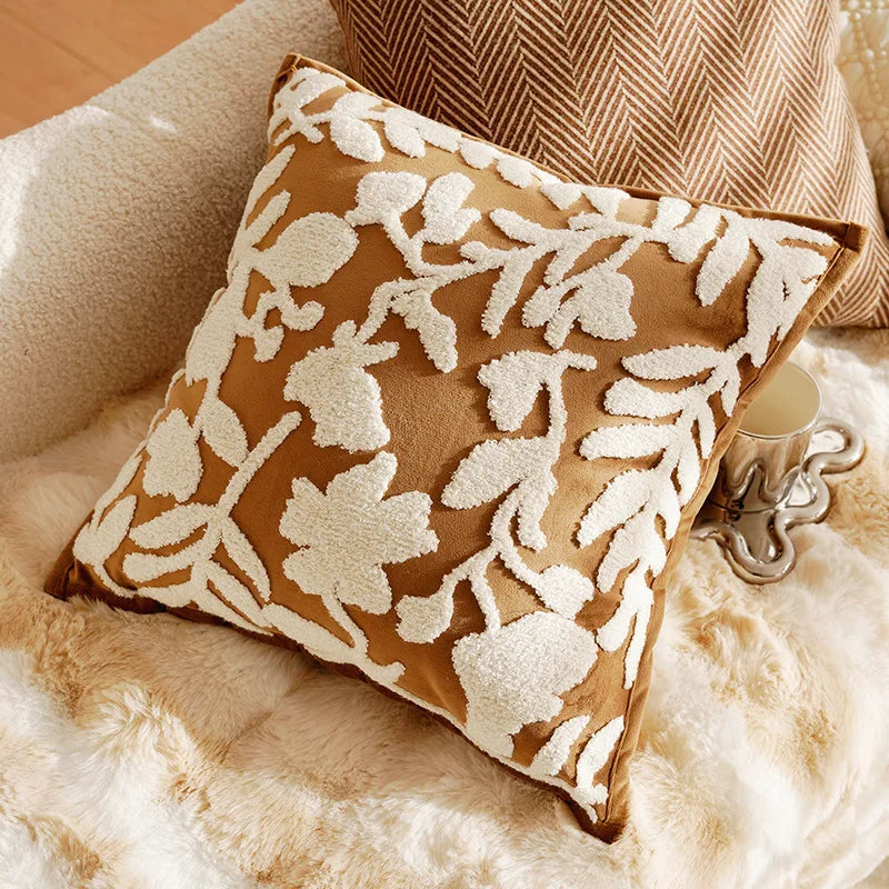 Coussin Déco : Luxe Vintage Français Marron