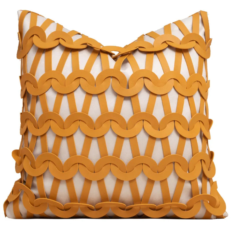 Coussin décoratif : suédine orange, touche luxe