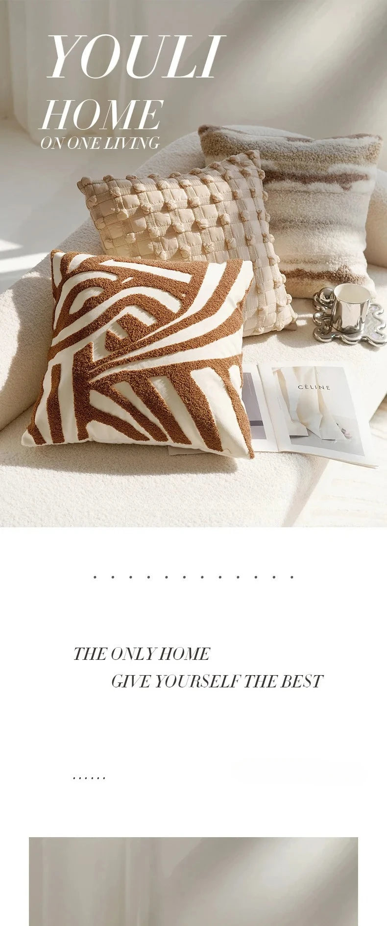 Coussin décoratif : Luxe Rétro Marron